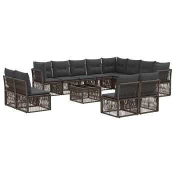 Gartensofa-set 13 stk. Grau Poly-Rattan