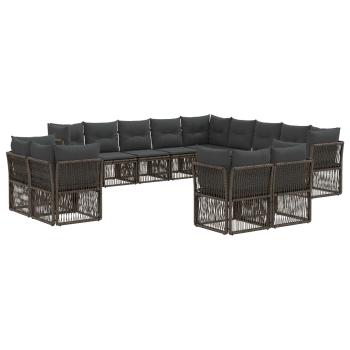 Gartensofa-set 13 stk. Grau Poly-Rattan