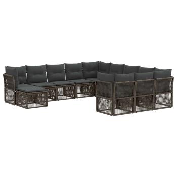Gartensofa-set 12 stk. Grau Poly-Rattan