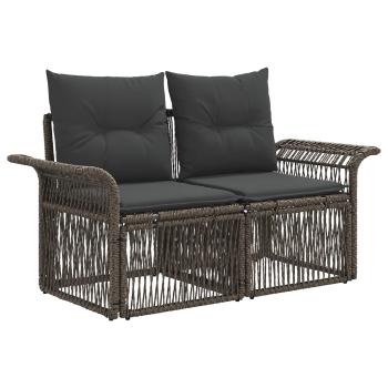 Gartensofa-set 12 Stk. Grau Poly-Rattan