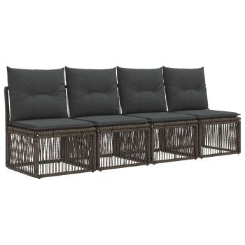 Gartensofa-set 12 Stk. Grau Poly-Rattan