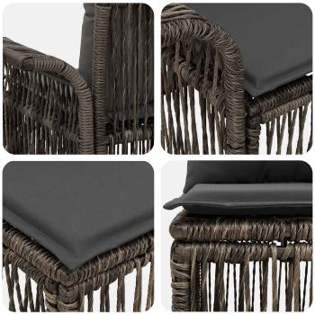 Gartensofa-set 12 Stk. Grau Poly-Rattan