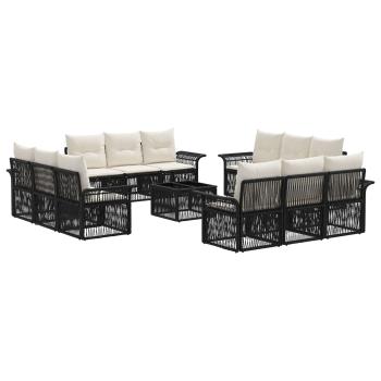 Gartensofa-set 13 stk. Schwarz Poly-Rattan