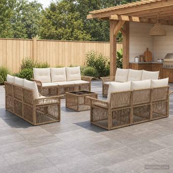 ARDEBO.de - Gartensofa-set 13 stk. Beige Poly-Rattan