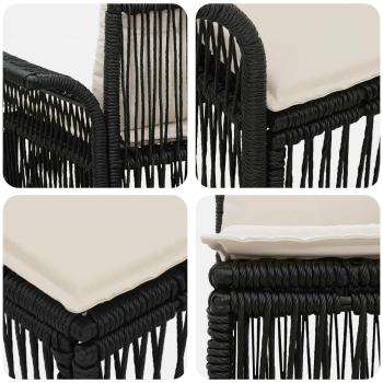 Gartensofa-set 6 stk. Schwarz Poly-Rattan