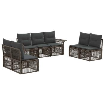 Gartensofa-set 7 stk. Grau Poly-Rattan