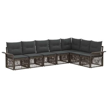 Gartensofa-set 7 stk. Grau Poly-Rattan