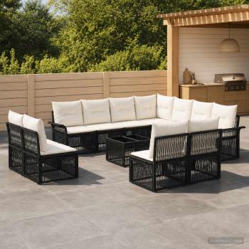 ARDEBO.de - Gartensofa-set 12 stk. Schwarz Poly-Rattan