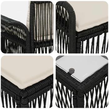 Gartensofa-set 11 Stk. Schwarz Poly-Rattan