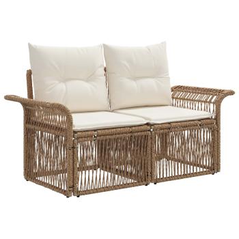 Gartensofa-set 11 Stk. Beige Poly-Rattan