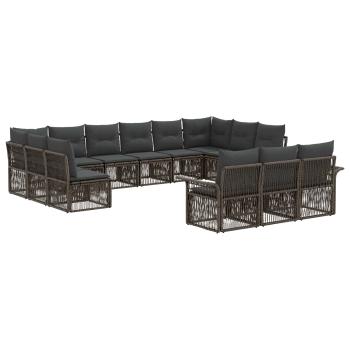 Gartensofa-set 13 stk. Grau Poly-Rattan