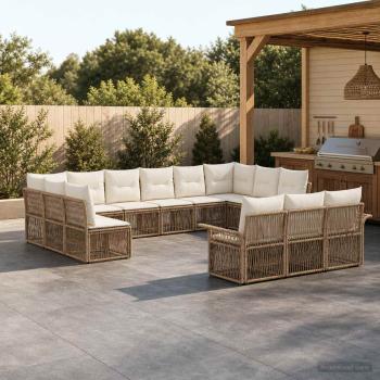 ARDEBO.de - Gartensofa-set 13 stk. Beige Poly-Rattan