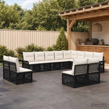 ARDEBO.de - Gartensofa-set 12 Stk. Schwarz Poly-Rattan