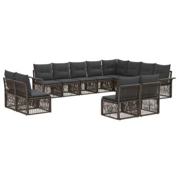 Gartensofa-set 12 stk. Grau Poly-Rattan