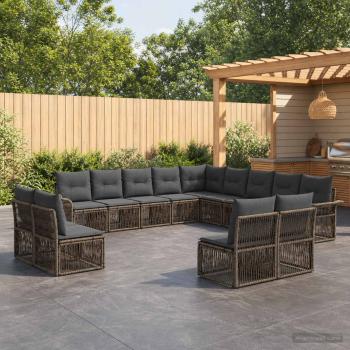 ARDEBO.de - Gartensofa-set 13 stk. Grau Poly-Rattan