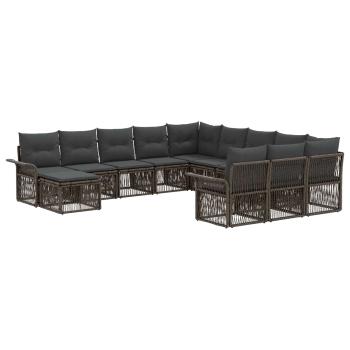 Gartensofa-set 12 stk. Grau und Dunkelgrau Poly-Rattan