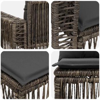 Gartensofa-set 12 stk. Grau und Dunkelgrau Poly-Rattan
