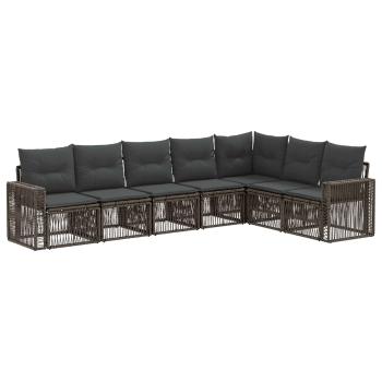 Gartensofa-set 7 stk. Grau und Dunkelgrau Poly-Rattan