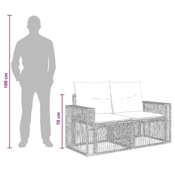 Gartensofa-set 11 Stk. Grau und Dunkelgrau Poly-Rattan