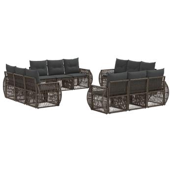 Gartensofa-set 12 stk. Grau und Dunkelgrau Poly-Rattan