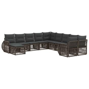Gartensofa-set 11 stk. Grau Poly-Rattan