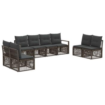 Gartensofa-set 8 stk. Grau Poly-Rattan