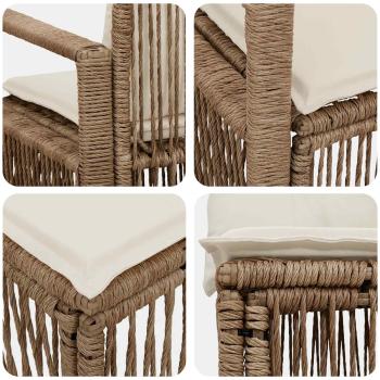 Gartensofa-set 6 Stk. Beige Poly-Rattan