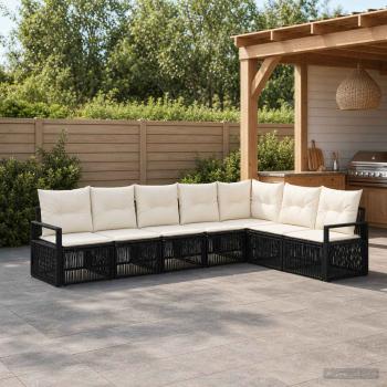 ARDEBO.de - Gartensofa-set 7 stk. Schwarz Poly-Rattan