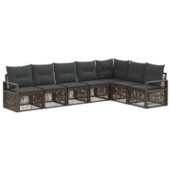 Gartensofa-set 7 stk. Grau Poly-Rattan