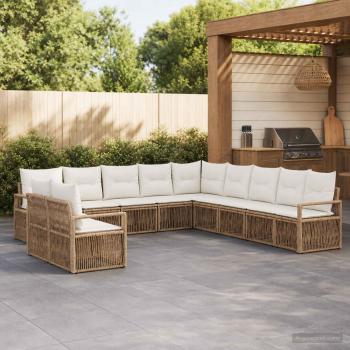 ARDEBO.de - Gartensofa-set 11 Stk. Beige Poly-Rattan