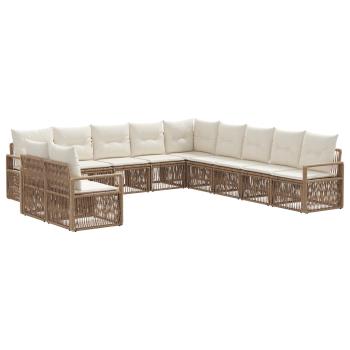 Gartensofa-set 11 Stk. Beige Poly-Rattan