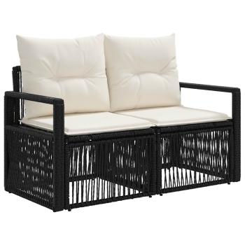 Gartensofa-set 9 stk. Schwarz Poly-Rattan