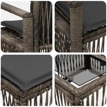Gartensofa-set 7 Stk. Grau Poly-Rattan