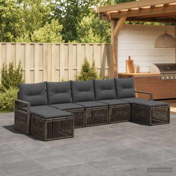 ARDEBO.de - Gartensofa-set 7 stk. Grau Poly-Rattan