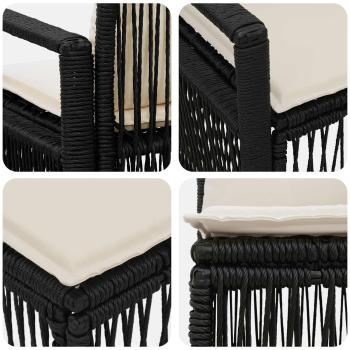 Gartensofa-set 10 stk. Schwarz Poly-Rattan