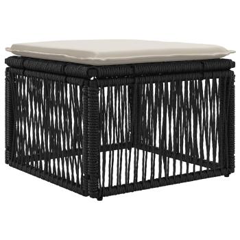 Gartensofa-set 10 stk. Schwarz Poly-Rattan