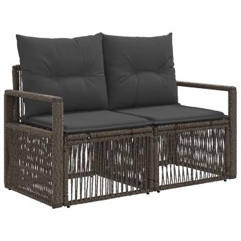 Gartensofa-set 10 stk. Grau Poly-Rattan