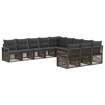 Gartensofa-set 11 Stk. Grau Poly-Rattan