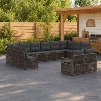 ARDEBO.de - Gartensofa-set 12 stk. Grau Poly-Rattan