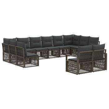 Gartensofa-set 12 stk. Grau Poly-Rattan