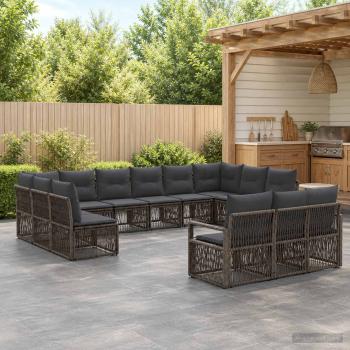ARDEBO.de - Gartensofa-set 13 stk. Grau Poly-Rattan