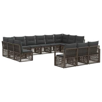 Gartensofa-set 13 stk. Grau Poly-Rattan
