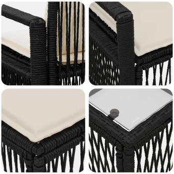 Gartensofa-set 12 Stk. Schwarz Poly-Rattan