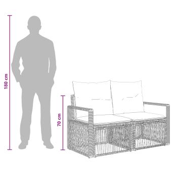Gartensofa-set 10 Stk. Grau Poly-Rattan