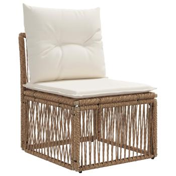 Gartensofa-set 5 Stk. Beige Poly-Rattan
