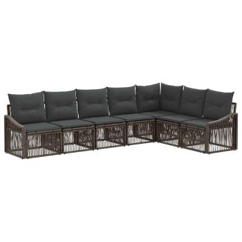 Gartensofa-set 7 stk. Grau Poly-Rattan
