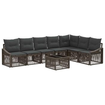Gartensofa-set 8 stk. Grau Poly-Rattan