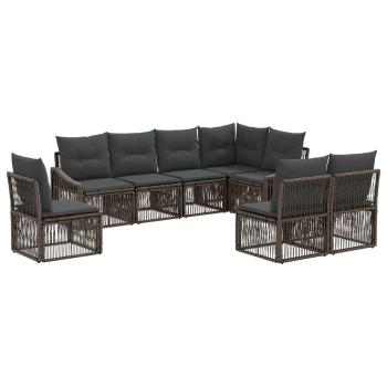 Gartensofa-set 8 stk. Grau Poly-Rattan