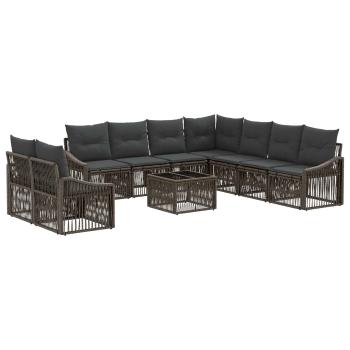 Gartensofa-set 10 stk. Grau Poly-Rattan