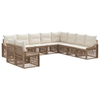 Gartensofa-set 10 Stk. Beige Poly-Rattan